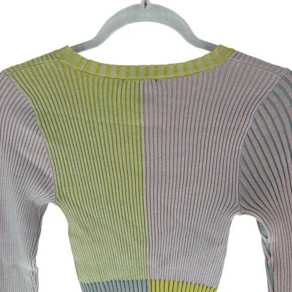 Rails Sweater Womens XS Pink Colorblock Pia Cashmere Blend Stretch Knit NEW - Picture 12 of 16
